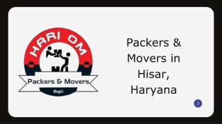 Packing & Moving Services in Hisar, Haryana