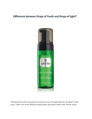 Difference between Drops of Youth and Drops of Light