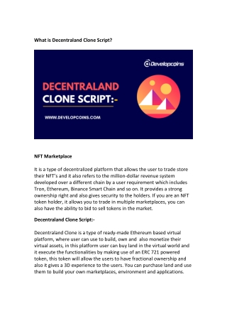 What is Decentraland Clone Script