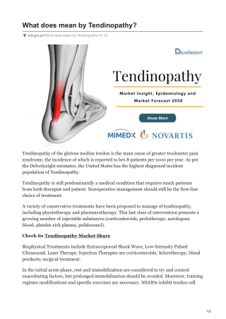 What is Tendinopathy Market?