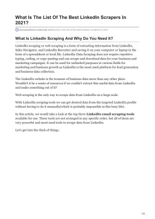 What Is The List Of The Best LinkedIn Scrapers In 2021