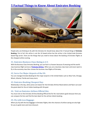 Things to Know About Emirates Airlines Booking