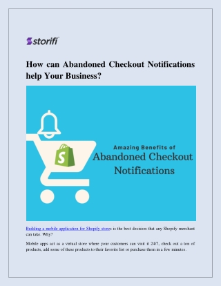 How can Abandoned Checkout Notifications help Your Business