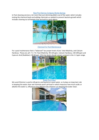 Best Pool Service Company Bonita Springs