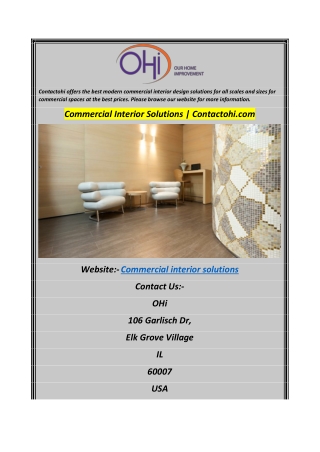 Commercial Interior Solutions  Contactohi.com