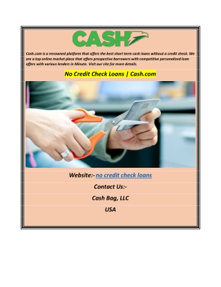 No Credit Check Loans Cash.com