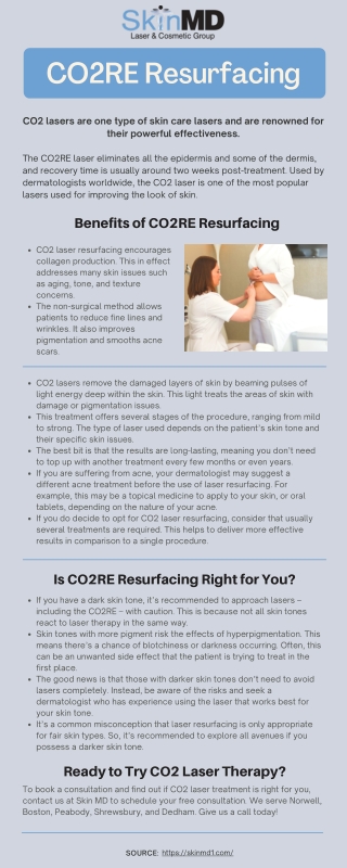 CO2RE Laser Skin Resurfacing Treatment at Skin MD