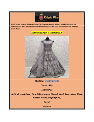 Ethnic Gownsm  Ethnicplus.in