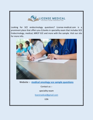 Medical Oncology SCE Sample Questions | License-medical.com