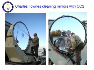 Charles Townes cleaning mirrors with CO2
