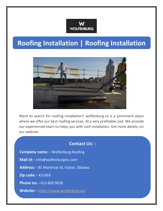 Roofing Installation | Roofing Installation