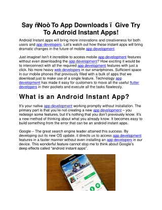 Say “No” To App Downloads