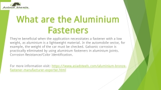 What are the Aluminium Fasteners