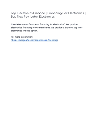 Top Electronics Finance | Financing For Electronics | Buy Now Pay Later Electron