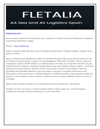 Importacion aerea