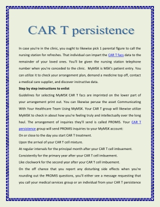 CAR T persistence