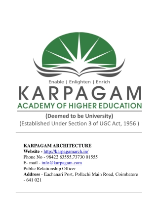 Karpagam Architecture - Technological innovations in your architecture