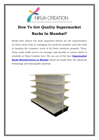 Supermarket Racks Manufacturers in Mumbai Call-7428590051