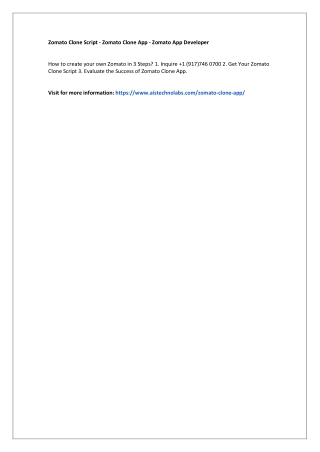 Zomato Clone Script - Zomato Clone App - Zomato App Developer