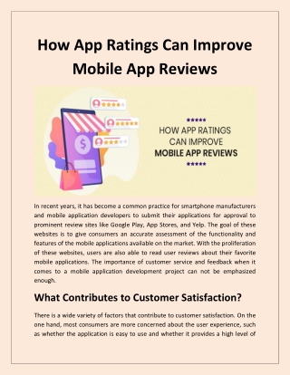 How App Ratings Can Improve Mobile App Reviews