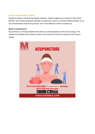 Acupuncture specialist in Delhi-Meddco