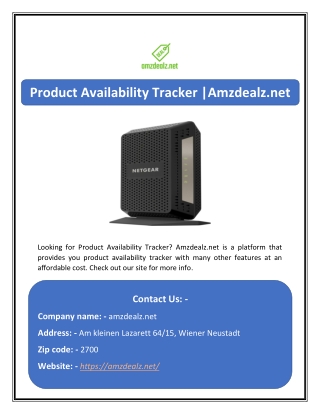 Product Availability Tracker |Amzdealz.net