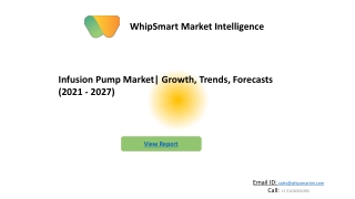 Infusion Pump Market| Growth, Trends, Forecasts (2021 - 2027)