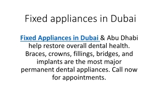 Fixed appliances in Dubai