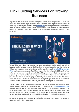 Link Building Services For Growing Business