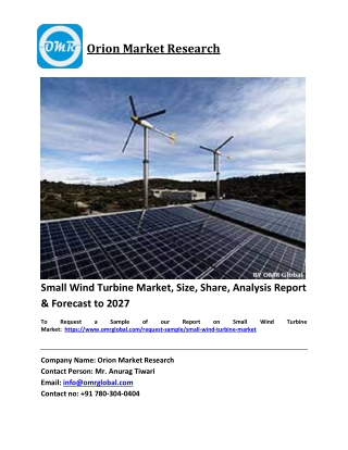 Small Wind Turbine Market Trends, Size, Competitive Analysis and Forecast 2021-2