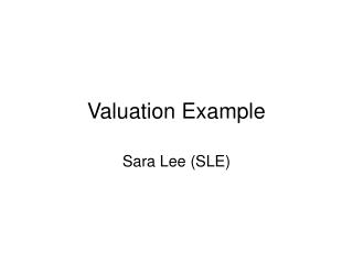 Valuation Example