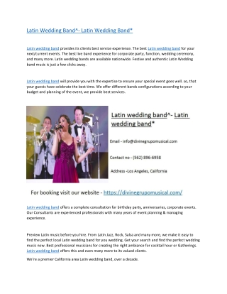 Latin wedding band^- Latin wedding band pdf