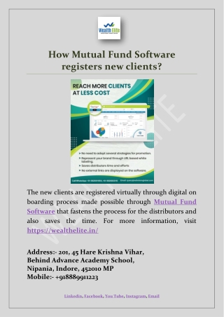 How Mutual Fund Software registers new clients