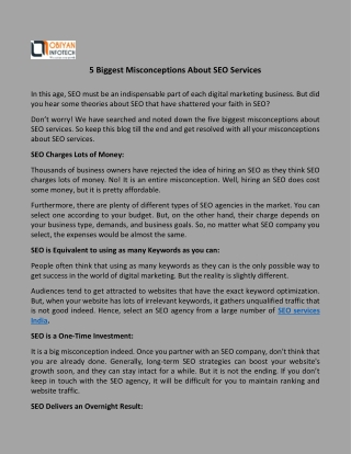 5 Biggest Misconceptions About SEO Services