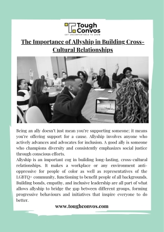 The Importance of Allyship in Building Cross-Cultural Relationships