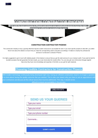 Construction contractor Phoenix  ppt