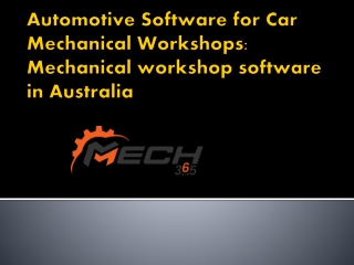 Mechanical workshop Software Australia - Software for Automotive, Mechanical and Electrical Workshops to manage business