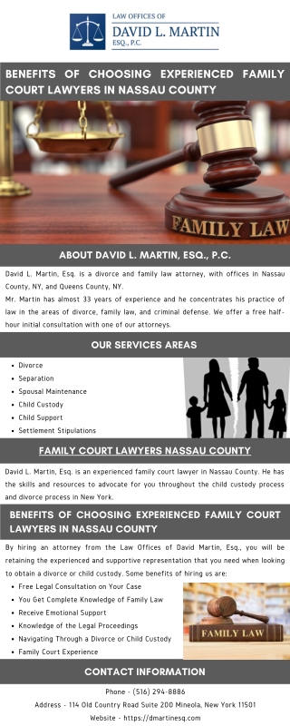 Benefits of Choosing Experienced Family Court Lawyers in Nassau County