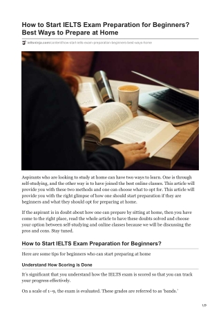 How to Start IELTS Exam Preparation for Beginners? Best Ways to Prepare at Home