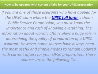 How to be updated with current affairs for your UPSC preparation