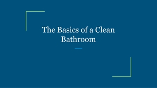 The Basics of a Clean Bathroom