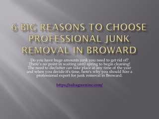 6 Big reasons to choose professional junk removal