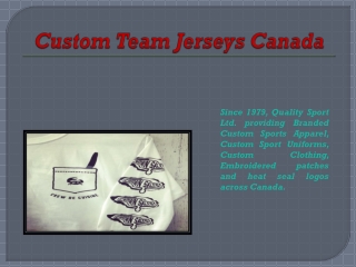 Custom Team Jerseys Canada