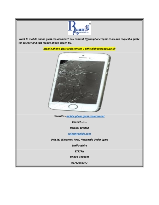 Mobile phone glass replacement  Officialphonerepair.co.uk