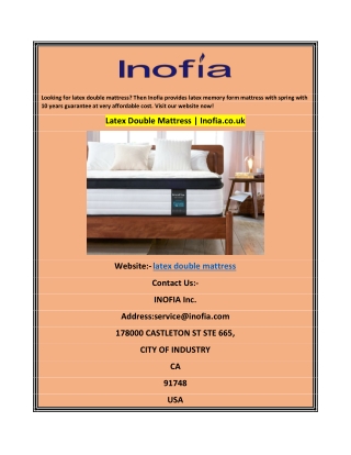 Latex Double Mattress Inofia.co.uk