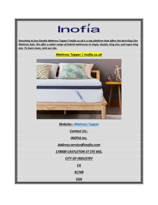 Mattress Topper Inofia.co.uk