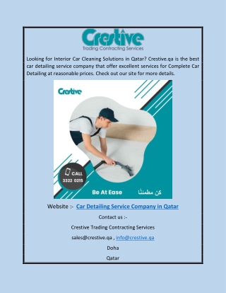 Car Detailing Service Company in Qatar | Crestive.qa