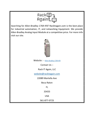 Allen-bradley 1769-if8 | Rackitagain.com