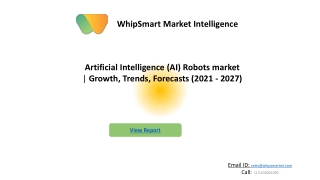 Artificial Intelligence (AI) Robots Market Size, Share, Industry Demand, Global