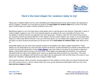 Here’s the best diaper for newborn baby to try!